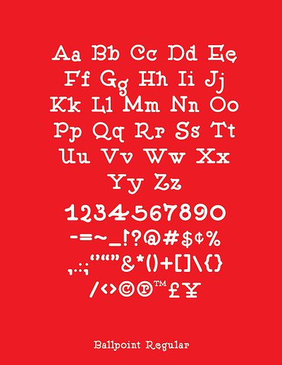 Ballpoint Regular v.1 family font font set fontself type typeface typography
