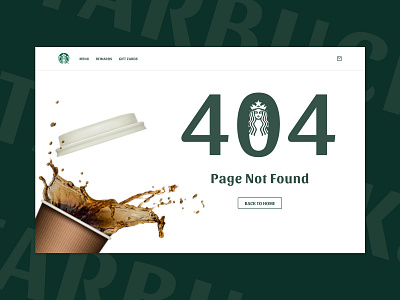 404 Page in Starbucks style 404 404 page coffee coffee house coffee machine concept design ui ux web design