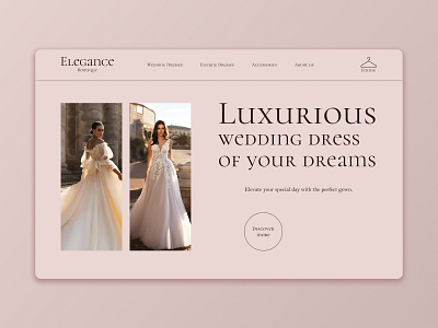 Concept for a wedding salon bride concept design ui ux web design wedding wedding boutigue wedding dress wedding salon