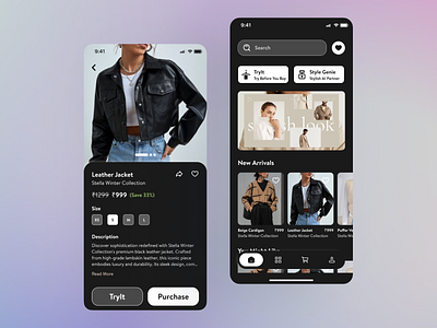 LuxeAura - Fashion Shopping App ai fashion fashion ai fashion app high fashion home page home screen hyperlocal shopping landing page shopping shopping ai shopping app shopping trial ui ui design ux ux design