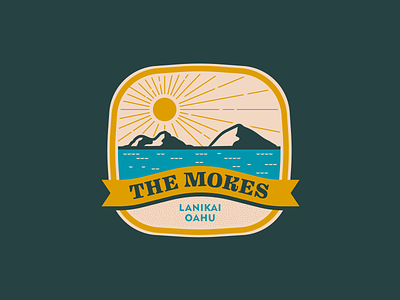 The Mokes badges beach brand branding design hawaii identity illustration lanikai logo mountains oahu ocean packaging print sun surf the mokes typography