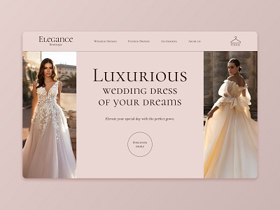 Concept for a wedding salon bride concept design ui ux web design wedding wedding boutigue wedding dress wedding salon