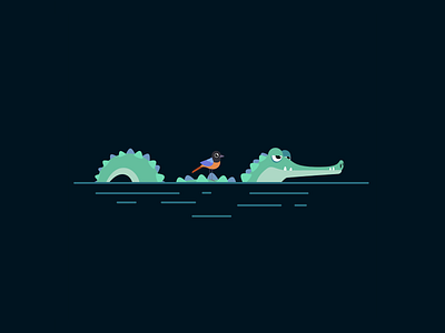 Symbiosis - Cartoon Character Animation alligator animal animation annoying app bird crocodile design flat graphic design illustration motion motion graphics svg svgator