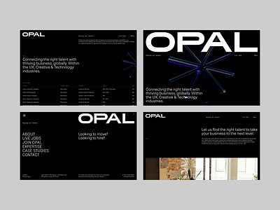 Opal Website Design dark desktop landing minimal type ui ux website