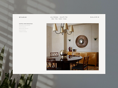 Alyssa Kapito Interior - Studio branding design desktop interior minimal typography ui ux website