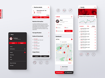 Loxam Mobile App accent design clean design interface design loxam minimalistic design mobile app mobile design product designer red red color ui design ui kit