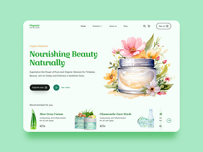 Organic Skin Care Website header design ecommerce design header modern web design organic organic product organic skin care skin care skin care products skin care website skin care website design skin health ui ui design ui design skin care web design website design website header website header design website header ui design