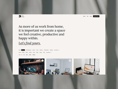 DeskSetups Home branding community design desk desktop interior minimal setup typography ui ux website