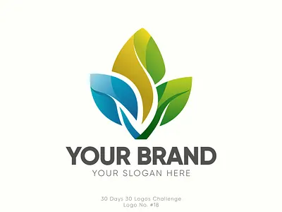 Logo Template 3 leafs artist brand logo colorful logo free template gradient graphic graphic design graphics illustration leaf logo logo logo designer logo template logos marketing minimal minimalistic modern logo tree