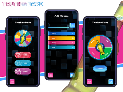 Truth or Dare Game App design dribbble shots gaming ui design