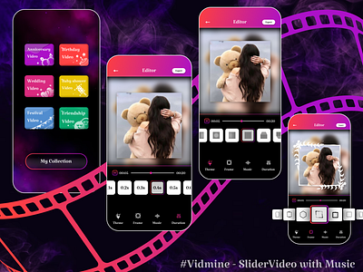 #Vidmine App design dribbble shots ui design video editing app