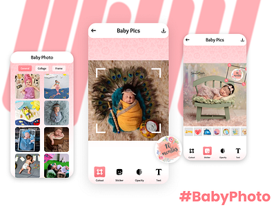 Baby photo editor baby photo editing apps mobile app ui ui design