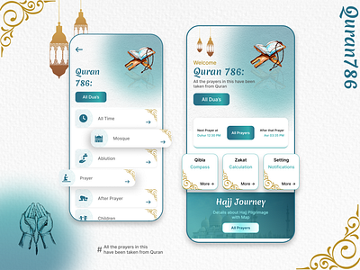 Quran 786 deibbble shot mobile app quran app ui design