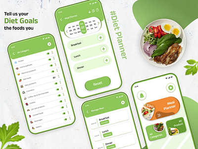 Deit Planner diet planner food app mobile application ui design