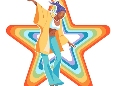 Flower people alternative character colorfull culture flat flowes groovy happy hippie illustration music people stroke vector art youth