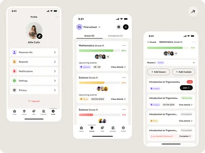 MindSip - Remote Study App - Edutech adobe xd branding education educationapp edutech figma interaction design mobile app design ui user experience user interface ux