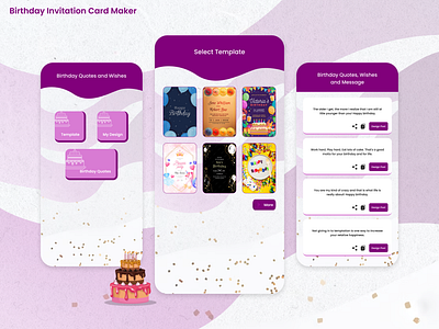 Birthday invitation card maker birthday invitation card maker dribbble shots mobile app ui design