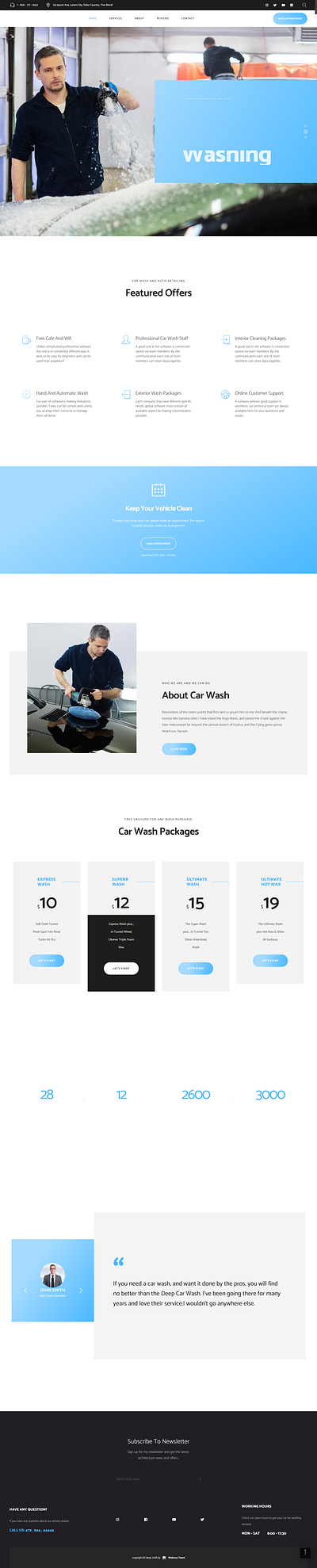 Car Wash Service car wash service developer mondol proshanto ui web design website design