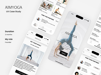 Aim Yoga App Case Study app casestudy designthinking productdesign ui ux wirefrming yoga