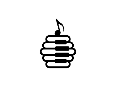 Piano Bee Logo beelogo branding logo logos piano pianologo