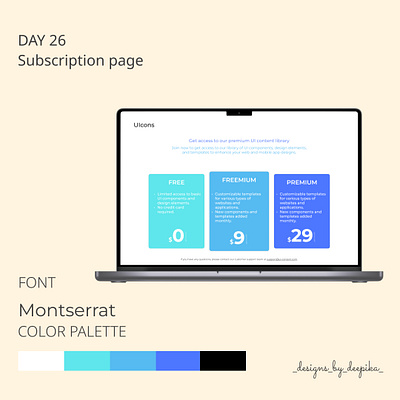 Day 26 of #50daysofDesign dailyui ecommerce money montserrat pricing subscription ui website