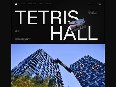 Tetris Hall Hero Section design figma interface photoshop ui ux webdesign