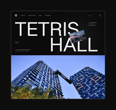 Tetris Hall Hero Section design figma interface photoshop ui ux webdesign