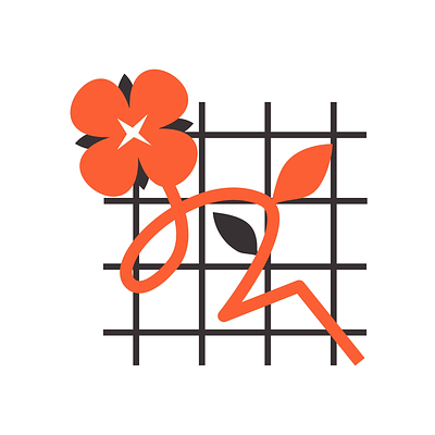 Flower icon animation affter effect animation flower grid icon illustration motion motion graphics red