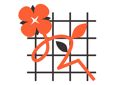 Flower icon animation affter effect animation flower grid icon illustration motion motion graphics red