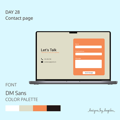 Day 28 of #50daysofdesign agency brown contact contactus dmsans orange ui website