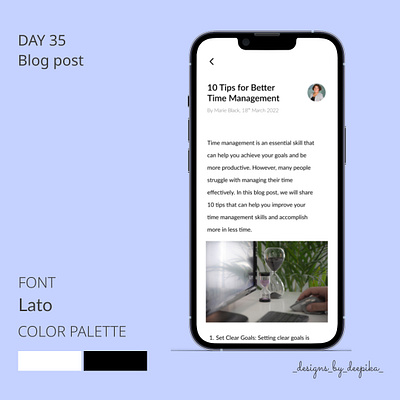 Day 35 of #50days of design blog lato management mobile post time tips ui