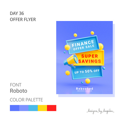Day 36 of #50daysofdesign 3d branding design flyer graphic design logo offer robot roboto ui