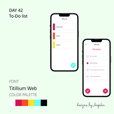 Day 42 of #50daysofdesign app mobile titillium web todo todolist ui
