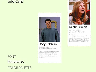 Day 45 of #50daysofdesign card cards design friends info joey rachel raleway