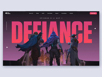 DEFIANCE // EPISODE 8 ACT 1 - PARALLAX EFFECT animation design illustration odama parallax riot riot games ui uiux valorant web design website