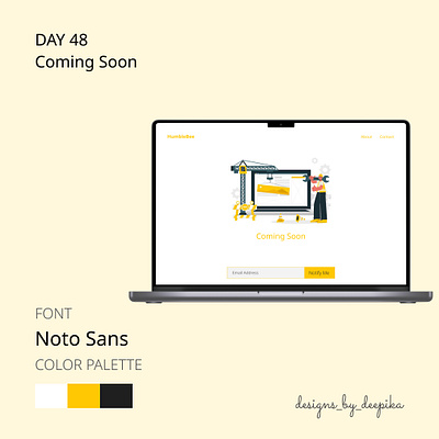Day 48 of #50daysofdesign coming soon design noto sans page sans ui website