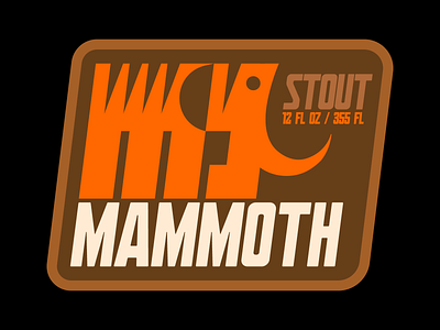 Mammoth Stout animal beer beer label elephant ice ice age icon illustration logo mammoth nature packaging packaging design prehistoric primitive art stout symbol typography