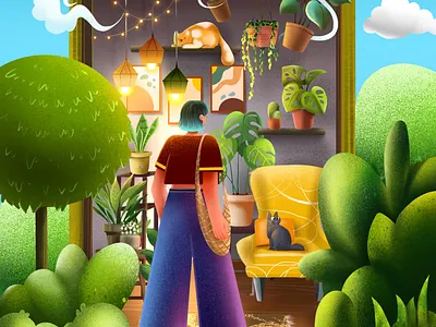Enter the door of your house ⭐️ 2d 3d animation art branding colors design dribbble graphic design illustration illustrator illustrators logo motion graphics ui