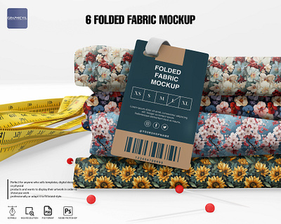 Folded Fabrics Mockup chiffon cloth mockup