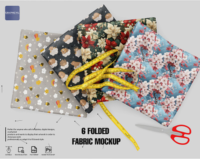 Folded Fabrics Mockup chiffon cloth mockup