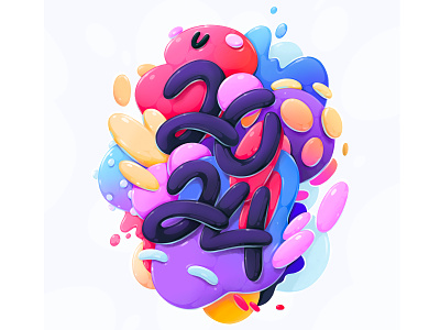 2024 abstract cartoon character concept illustration lettering procreate zutto