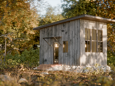 Writing Cabin arch architecture archviz cabin home house texas tiny visualization viz