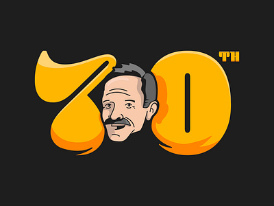 70th Bday Celebration logo branding illustration logo portrait vector