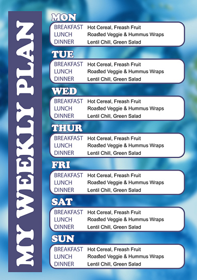 Weekly Meal Planner by Naomi Poor adobe photoshop basics templates weekly meal planning sheets