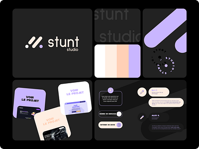 Stunt studio branding collection branding design logo minimalist ui website
