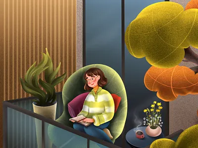 A Cozy Evening art design dribbble dribbbleart esigninspiration graphic design illustration illustrationstyle illustrator