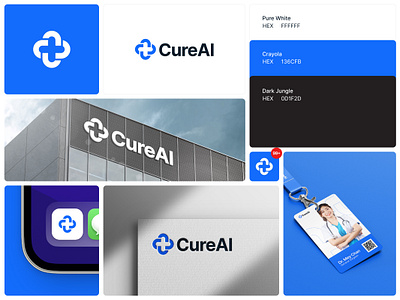 Rebound Shot - Cure AI Visual Identity brand identity branding graphic design logo design mark modern monogram visual identity