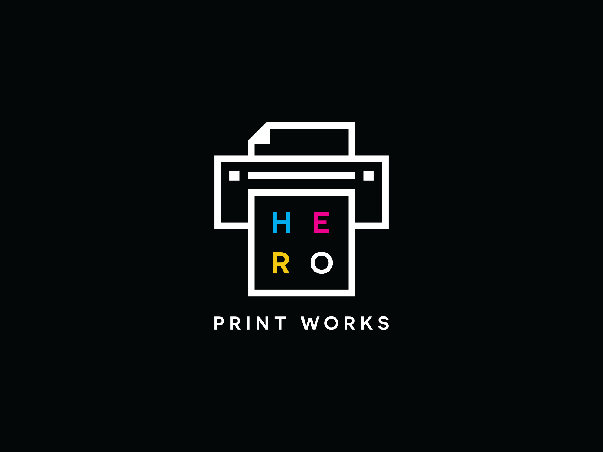 Hero Print Works animation brand branding design graphic graphic design icon identity logo logotype minimal simple