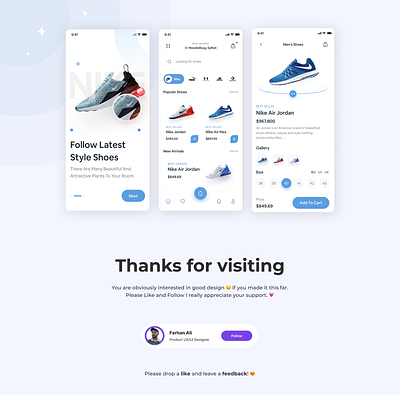 Mobile App Design for ordering Nike shoes app design branding designer figma illustration logo mobile app design nike ui ux design