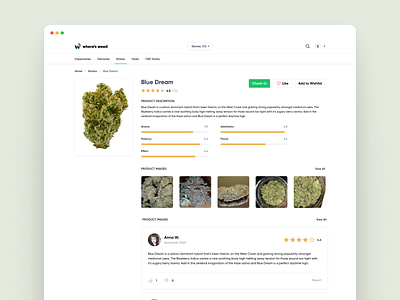 Strain Profile analytics cannabis dutchie leafly marihuana plant profile rank rating ratings review reviews strain ui user weed weedmaps